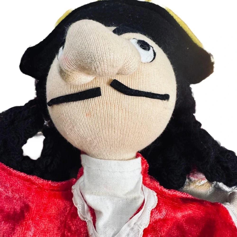 Vintage MÚ Brno Captain Hook Hand Puppet Plush Peter Pan Czech Republic 13